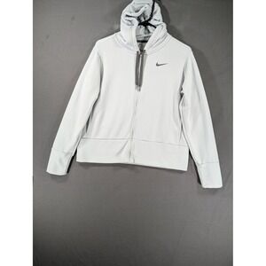 Nike Womens Dri-FIT Full Zip Hoodie Light Gray Training‎ Jacket Size Medium